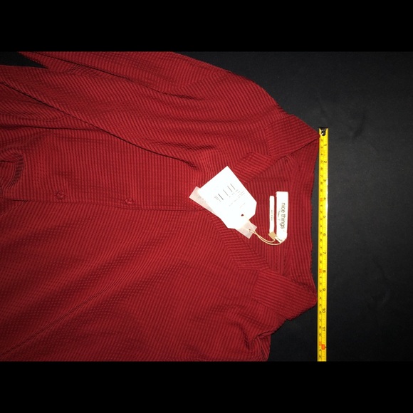 NWT red button down blouse - Picture 11 of 12